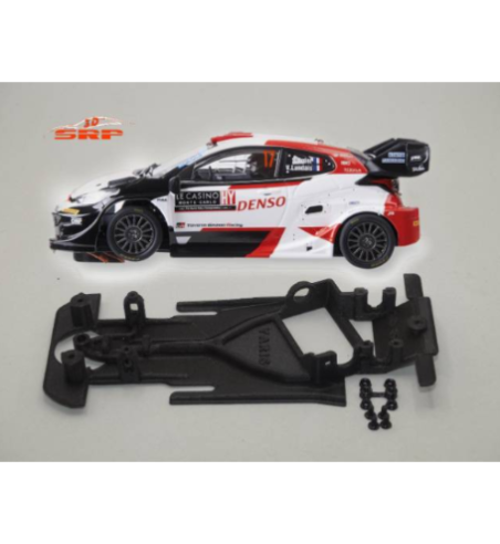 Chasis 3D bicomponente en ángulo Toyota Yaris Scalextric BC2002 en slot-maxi - Precisión y versatilidad