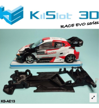 Chasis RACE EVO Toyota Yaris WRC SCX KS-AE13 en slot-maxi - Precisión para slotcar