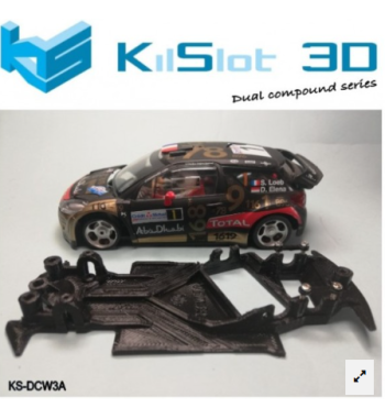 Chasis DUAL COMP Citroen DS3 WRC SCX KS-DCW3A en slot-maxi - Angularidad y precisión total