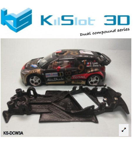 Chasis DUAL COMP Citroen DS3 WRC SCX KS-DCW3A en slot-maxi - Angularidad y precisión total