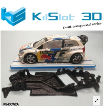 Chasis DUAL COMP VW Polo Superslot KS-DCW2A en slot-maxi - Doble material, control total