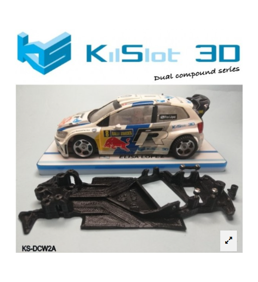 Chasis DUAL COMP VW Polo Superslot KS-DCW2A en slot-maxi - Doble material, control total