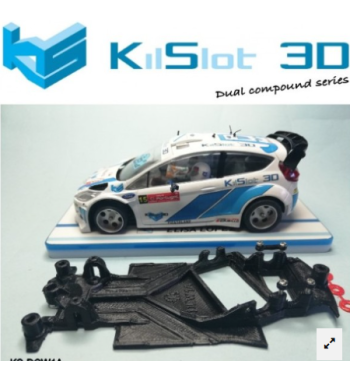 Chasis DUAL COMP Ford Fiesta WRC SCX KS-DCW1A en slot-maxi - Doble material, máxima robustez