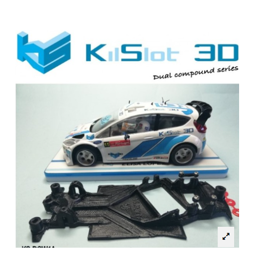 Chasis DUAL COMP Ford Fiesta WRC SCX KS-DCW1A en slot-maxi - Doble material, máxima robustez