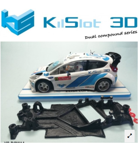 Chasis DUAL COMP Ford Fiesta WRC SCX KS-DCW1A en slot-maxi - Doble material, máxima robustez
