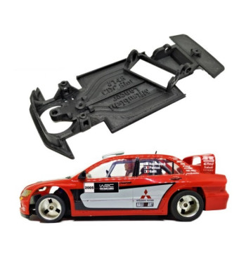 Chasis Mitsubishi Lancer Evo MBAW148 slot-maxi - Ninco angular, máxima precisión rally