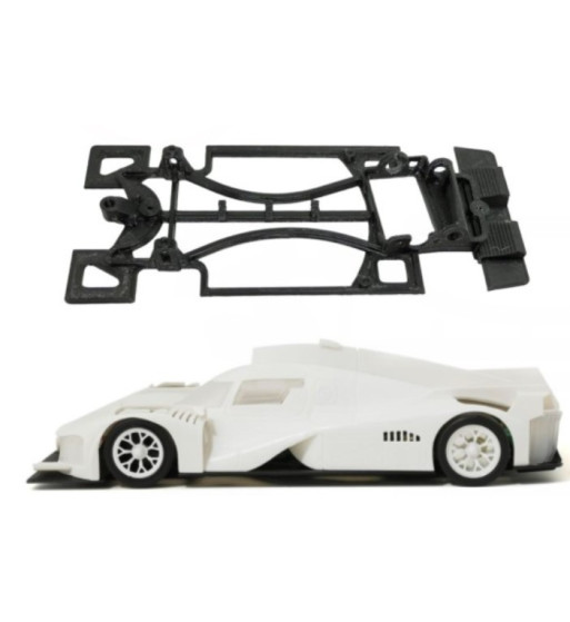 Chasis Peugeot 9X8 MBAW567 slot-maxi - Scaleauto Monoblock para competición avanzada