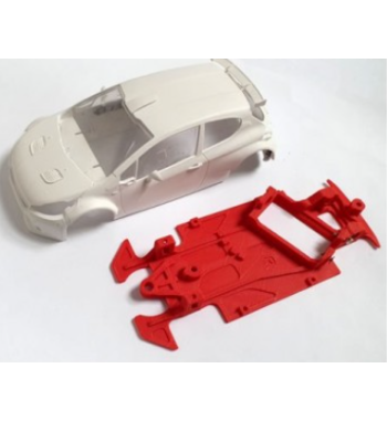 Chasis Mustang M-CB0064R 3D Angulo Peugeot 208 Scaleauto | Slot Maxi