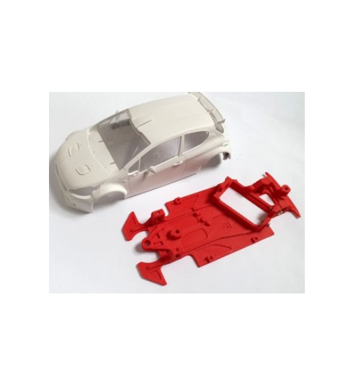 Chasis Mustang M-CB0064R 3D Angulo Peugeot 208 Scaleauto | Slot Maxi