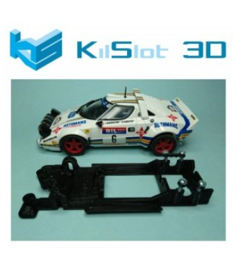 Chasis 3D Lineal Black Lancia Stratos Team Slot BS2B | Slot Maxi