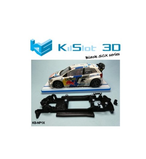 Chasis 3D Motor RX Lineal Black Polo WRC Superslot - Kilslot NP1X