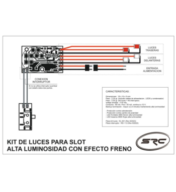 SRC RM0190 Kit de luces LED RS 01 Slot Car - Iluminación profesional slot