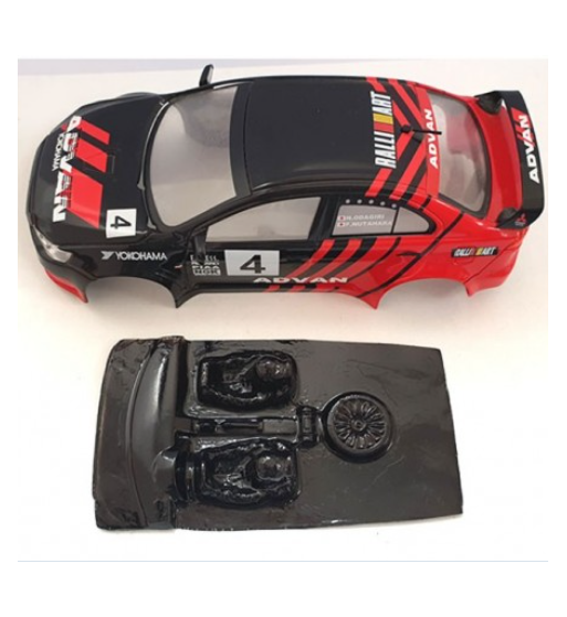 Mustang M-L0044R Lexan rally Mitsubishi EVO X - Detalle y ligereza para slot