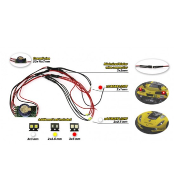 DS-0127 Kit luces permanentes con efecto freno para slot analógico y digital