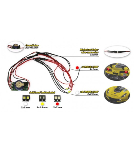 DS-0127 Kit luces permanentes con efecto freno para slot analógico y digital