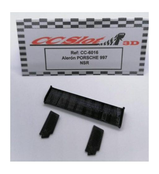 CC Slot CC-6016 Alerón goma flexible Porsche 997 NSR - Recambio resistente para slot