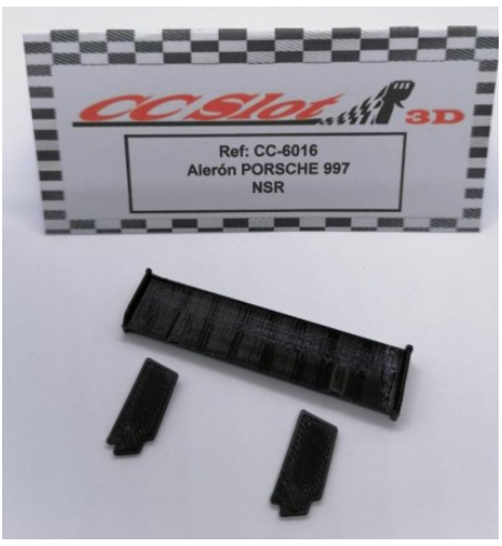 CC Slot CC-6016 Alerón goma flexible Porsche 997 NSR - Recambio resistente para slot