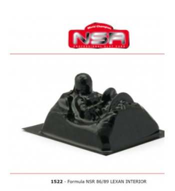 NSR 1522 Cockpit lexan Formula 1 86-89 - Recambio slot lexan