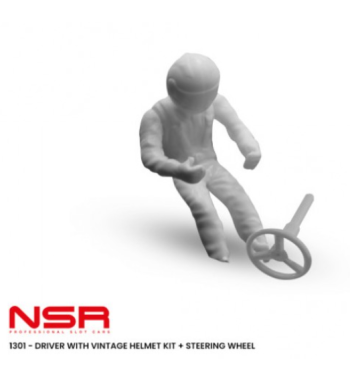 NSR 1301 Piloto con casco vintage y volante - Detalle y realismo slot