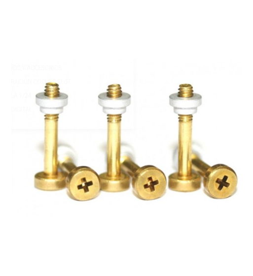 Tornillos suspensión estándar latón largos Sloting Plus SP114003 | Slot racing pro