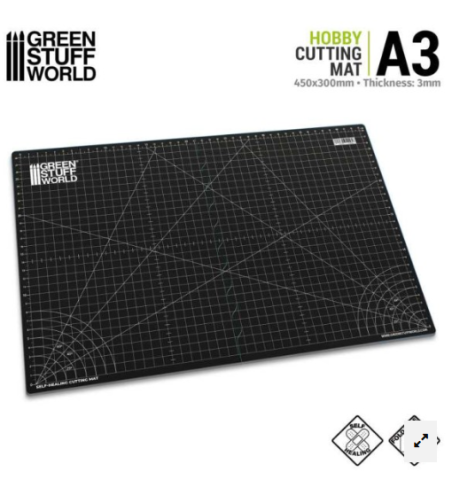 Tapete corte negro A3 Green Stuff World GSWCUTA3BLACK