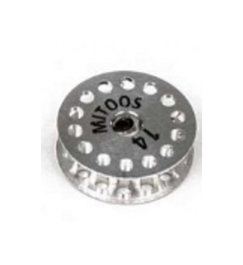 Polea MITOOS M144 aluminio MXL Z14 X1 para transmisiones fiables y resistentes.