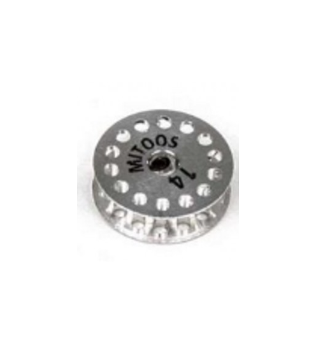 Polea MITOOS M144 aluminio MXL Z14 X1 para transmisiones fiables y resistentes.