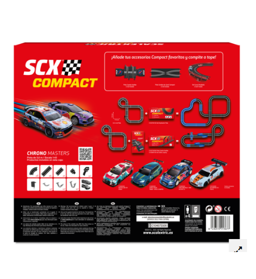 Circuito completo Scalextric Compact Chrono Masters para slot Circuito completo Scalextric Compact Chrono Masters para slot