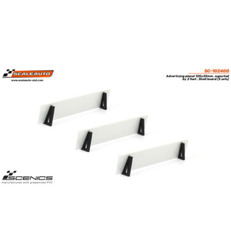 Slot Scaleauto SC-10240G Paneles publicitarios Shell 125x25 mm con soportes 3ud para slot - Slot Maxi al mejor precio