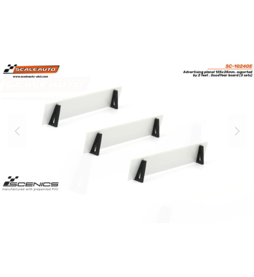 Slot Scaleauto SC-10240E Paneles publicitarios GoodYear 125x25 mm con soportes 3ud para slot - Slot Maxi al mejor precio Slot Scaleauto SC-10240E Paneles publicitarios GoodYear 125x25 mm con soportes 3ud para slot - Slot Maxi al mejor precio
