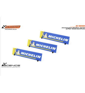 Slot Scaleauto SC-10240D Paneles publicitarios Michelin 125x25 mm con soportes 3ud para slot - Slot Maxi al mejor precio