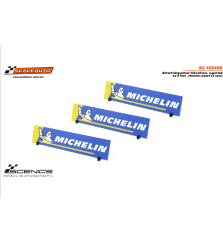 Slot Scaleauto SC-10240D Paneles publicitarios Michelin 125x25 mm con soportes 3ud para slot - Slot Maxi al mejor precio