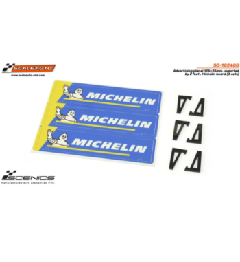 Slot Scaleauto SC-10240D Paneles publicitarios Michelin 125x25 mm con soportes 3ud para slot - Slot Maxi al mejor precio