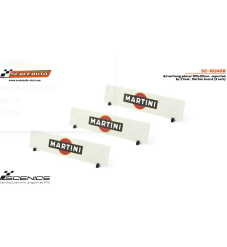 Slot Scaleauto SC-10240B Paneles publicitarios Martini 125x25 mm con soportes 3ud para slot - Slot Maxi al mejor precio