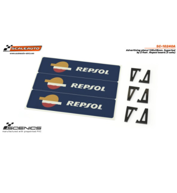 Slot Scaleauto SC-10240A Paneles publicitarios Repsol 125x25 mm con soportes 3ud para slot - Slot Maxi al mejor precio