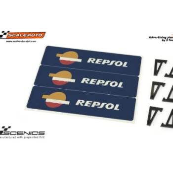 Slot Scaleauto SC-10240A Paneles publicitarios Repsol 125x25 mm con soportes 3ud para slot - Slot Maxi al mejor precio