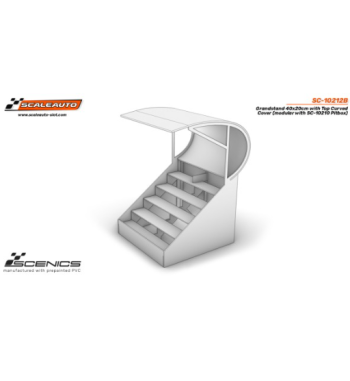 Slot Scaleauto SC-10212B Grada con Techo Curvado de medidas 40x20cm (modular con Pitbox) para slot - Slot Maxi al mejor precio