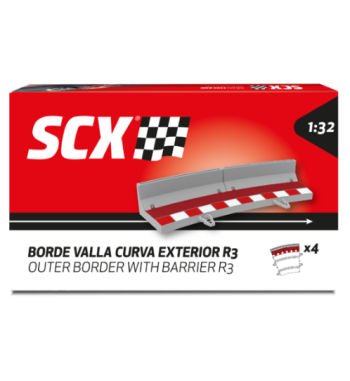 Scalextric U10473X200 Borde con valla curva exterior (x4) para slot - Slot Maxi al mejor precio