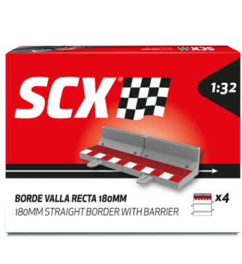 Scalextric U10488X200 Borde con valla recta 180mm para slot - Slot Maxi al mejor precio