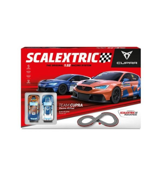 Circuito completo Scalextric Team Cupra - Electric vs Fuel para slot - Slot Maxi al mejor precio Circuito completo Scalextric Team Cupra - Electric vs Fuel para slot - Slot Maxi al mejor precio