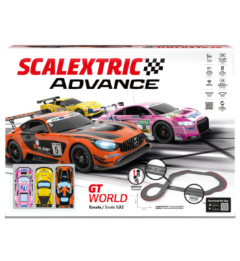 ADV-GT-WORLD, circuito GT scalextric advance, set GT3 digital slot racing, pista profesional slot 1:32