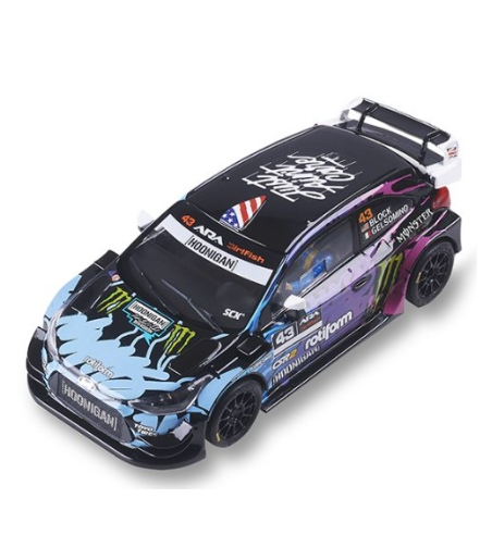 ADV-I20-BLOCK, coche Hyundai Ken Block Advance, rally WRC scalextric, digital slot racing 1:32