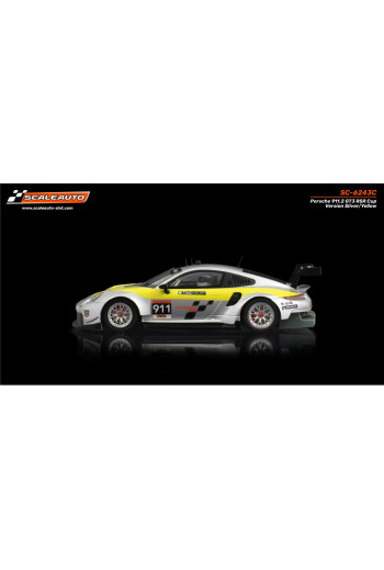 Porsche 991.2 RSR GT3 Cup Plata Amarillo Scaleauto Slot