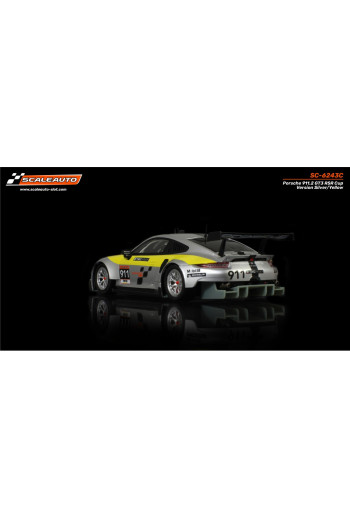 Porsche 991.2 RSR GT3 Cup Plata Amarillo Scaleauto Slot